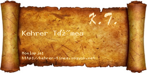 Kehrer Tímea névjegykártya