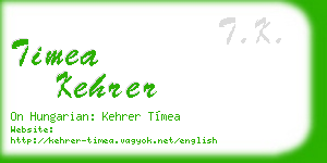 timea kehrer business card